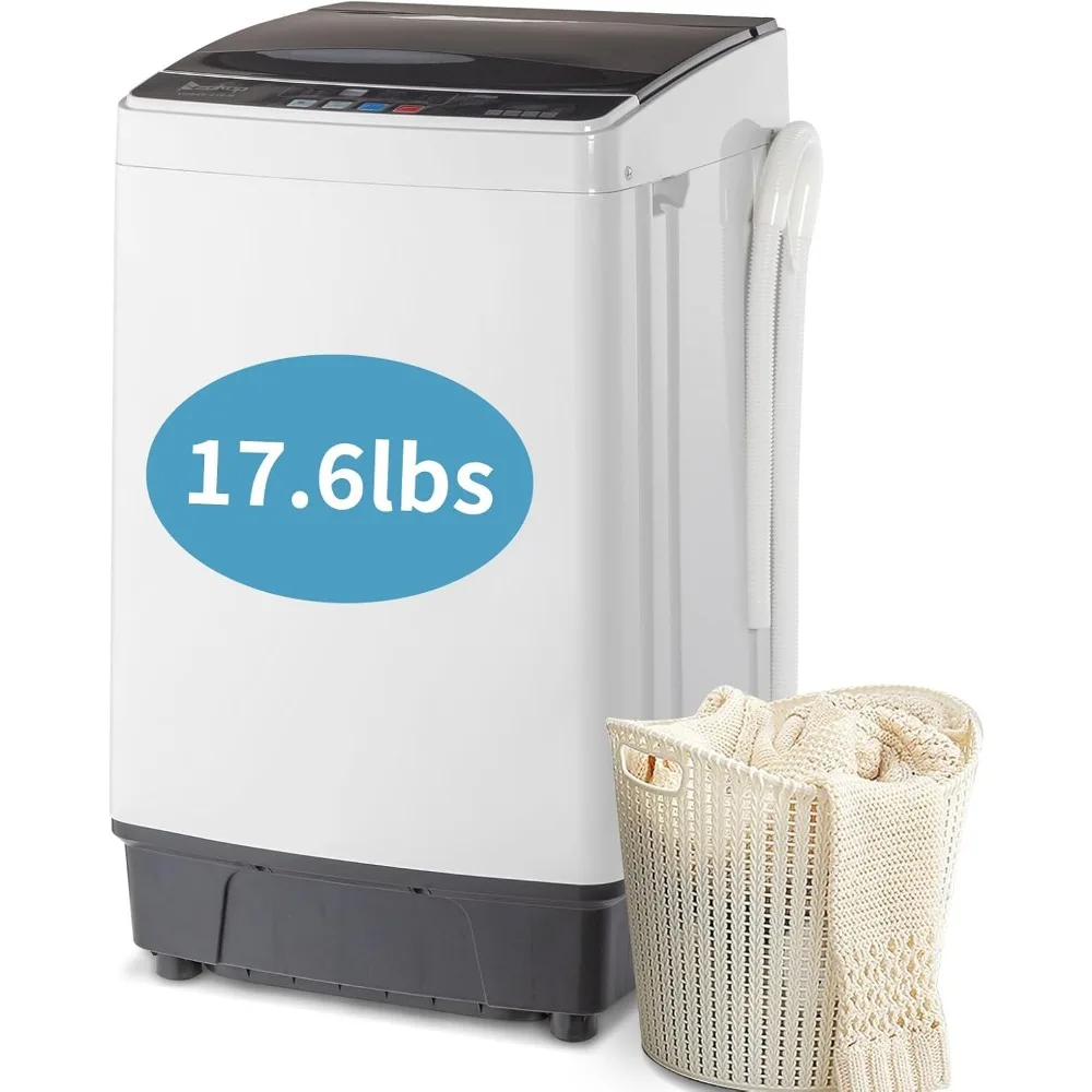 17.8Lbs Portable Washing Machine, 2.3CU.FT. Automatic Portable Washer with Drain Pump, Small Washer and Dryer Combo