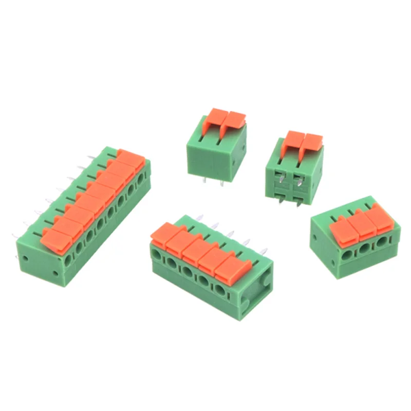 5pcs Kf142v Kf142r 5.08mm Pcb Spring Screw Terminal Block 2p 3p 4p 5p 6p 8p Terminal Connector