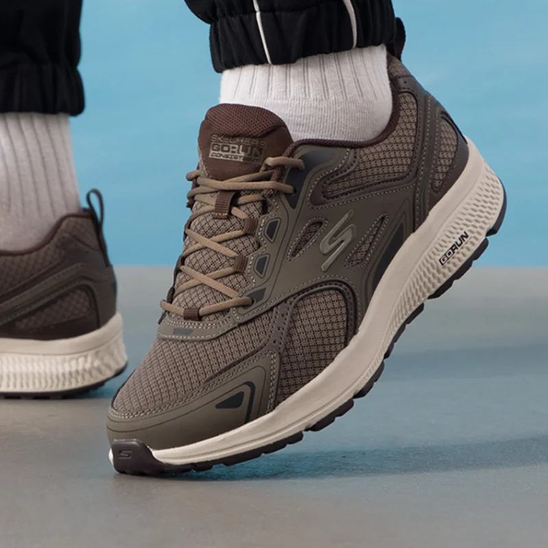 Skechers Official Flagship Store Men's Shoes Summer New Training Sneakers Dad Shoes Men's Casual Running Shoes, Style220034-BRN