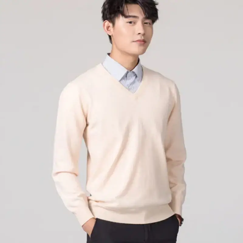 Men\'s Sweaters V-neck Pullovers Cashmere Knitting Hot Sale Spring Women Sweaters Wool Knitwear High Quality Jumpers Clothes