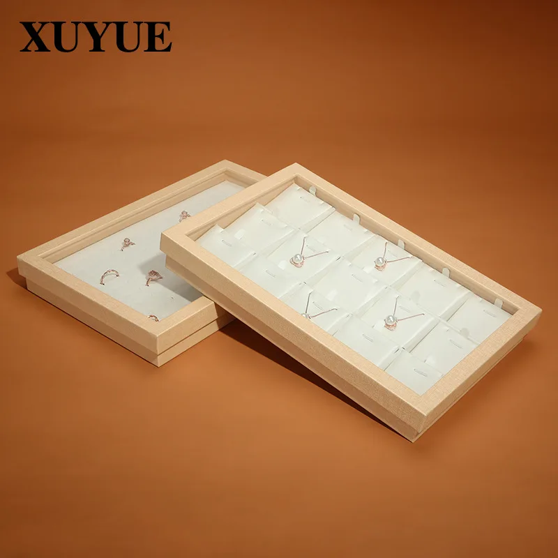 Jewelry tray with cover light yellow ring pendant jewelry tray storage jewelry display tray manufacturers wholesale