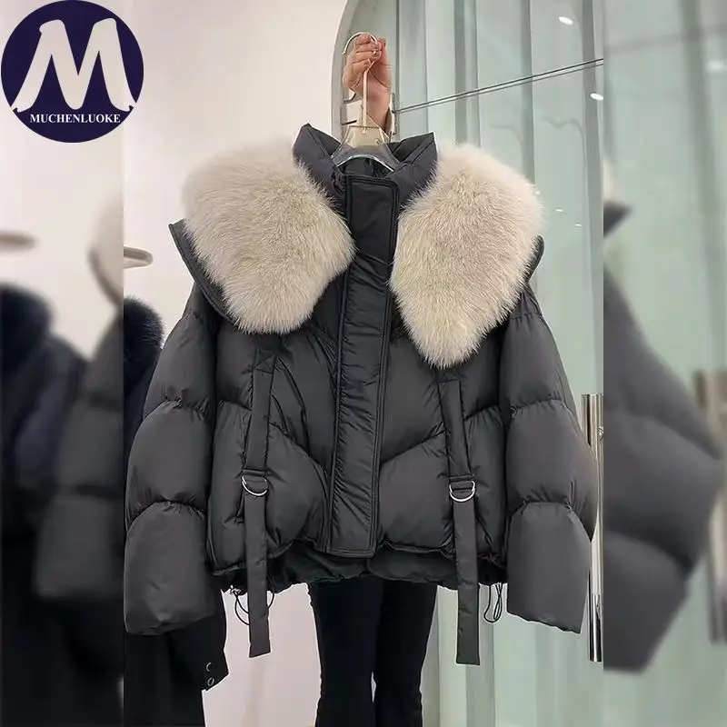 Women\'s Jacket Winter New Fur Collar Long Sleeves Thickening Keep Warm Parkas Korean Fashion Slim Fit Street Trends Parka Coats