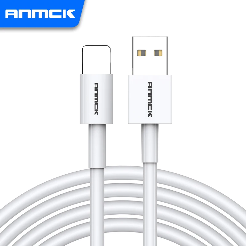 Anmck USB Charger Lignting Cable For iPhone 6 6S 7 8 Plus 11 12 13 Pro XS Max XR iPad mini 2 3 Fast Charging USB Data Cord