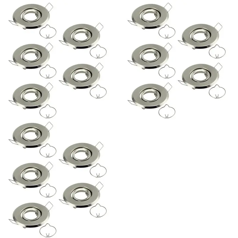 15X High Quality MR11 Bulb Holder Recessed LED Spotlights Frame Adjustable Ceiling Light Led Holders Cutout 45Mm