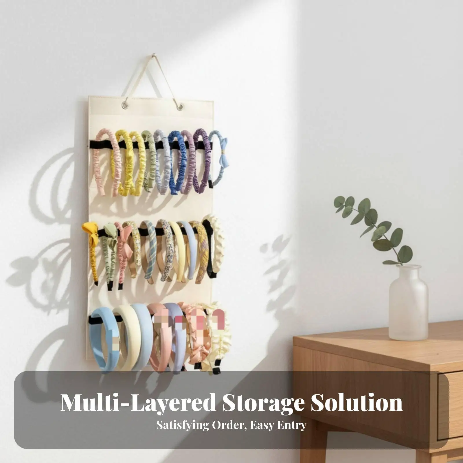 Scrunchie Hair Hoop Holder Space Saving Headband Holder Multi-Functional Wall