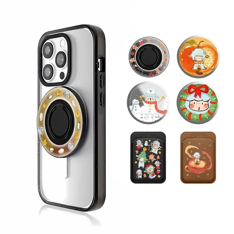 

Merry Christmas Cartoon Lamb Magnetic Phone Grip Phone Stand for IPhone Holder Mount Support for Galaxy Mobile Phone Accessories