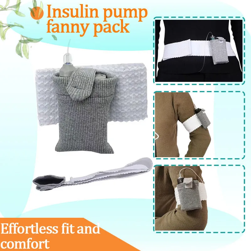 Insulin Pump Bag Elastic Style Convenient Velcro Adjustable Diabetic Insulin Pump Strap Arm Bag