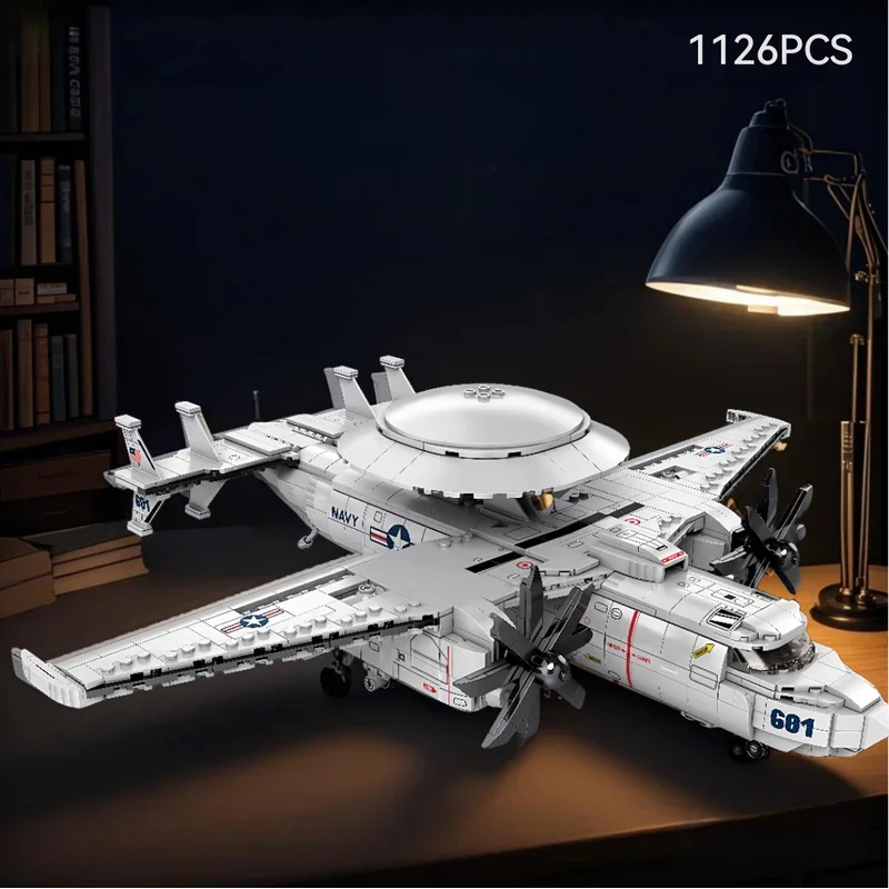 

Reobrix 33029 Building Blocks E-2 Airborne Early Warning Aircraft Eagle Eye Boys Building Blocks Toy