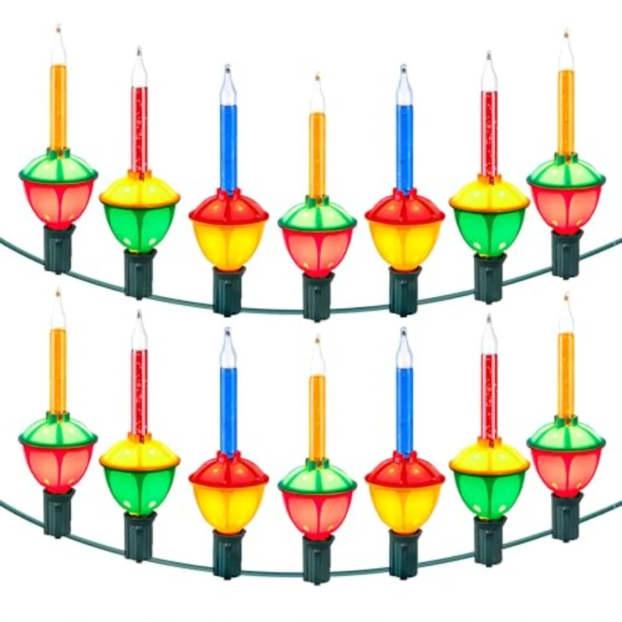 

2 Pack Christmas Bubble Lights - Total 14Feet Vintage Christma String Light with 14 Counts Bubbling Bulbs Connectable Bubble Li