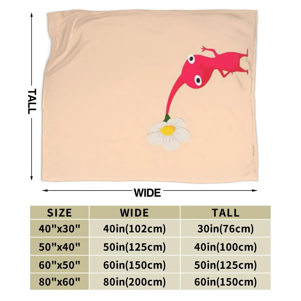 Red (Fire) Pikmin An Ultra-Soft Micro Fleece Blanket