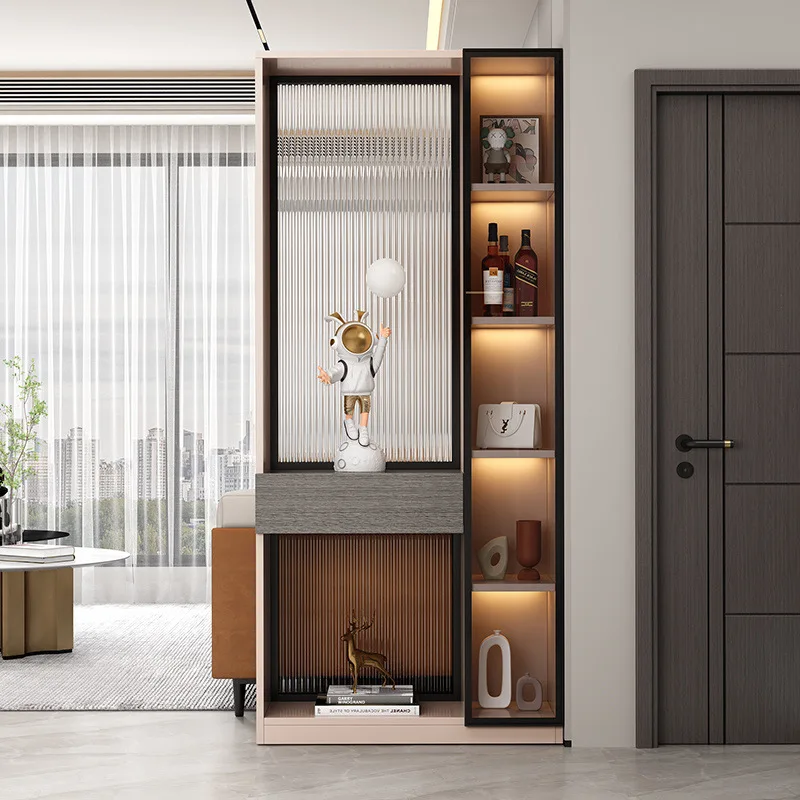 

Entrance cabinet, foyer cabinet, living room partition cabinet, light luxury glass screen cabinet
