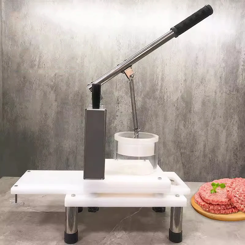 Commercial manual meat patty press machine for restaurants, fast food restaurants, hamburger steaks, pork chops, round meat patt