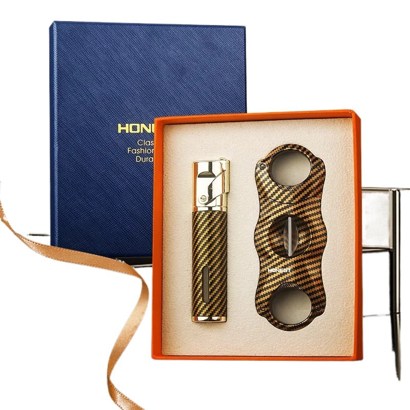 

Портативный набор зажигалки, резак для сигар из нержавеющей стали, высококачественный подарок, аксессуары для курения, небольшой мужской инструмент, подарок