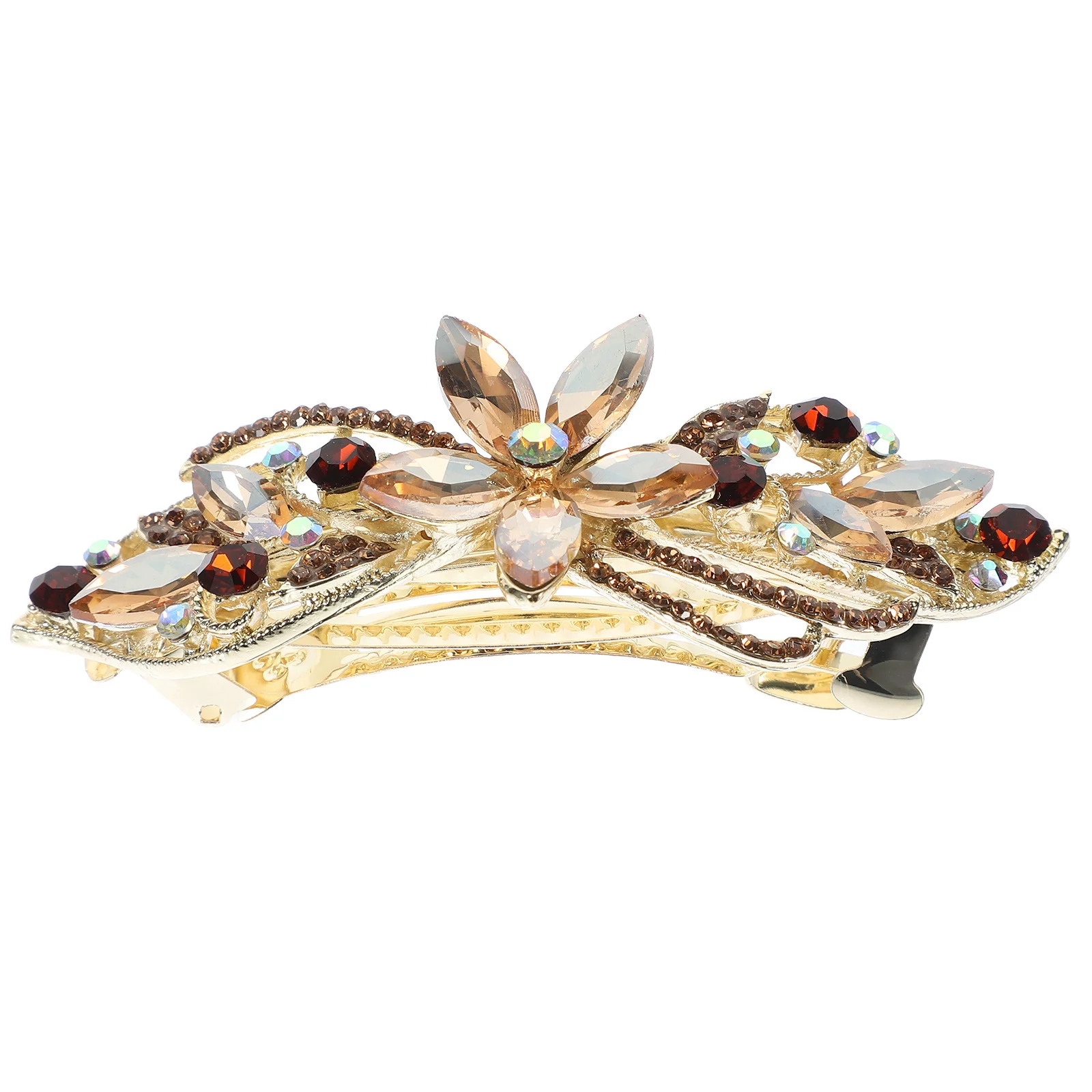 

Versatile Rhinestone Hair Clip Women Metal Barrette Elegant Dazzling Rhinestones Formal Occasion Jeweled Hair Clips