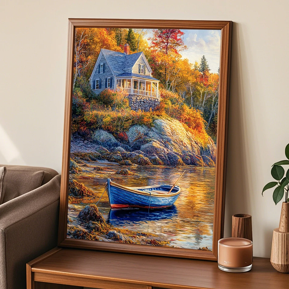 

SDOYUNO Paint Pictures By Numbers Hand drawn house Landscape Scenery Canvas Art Painting Color Markers Picture Drawing Wall Art