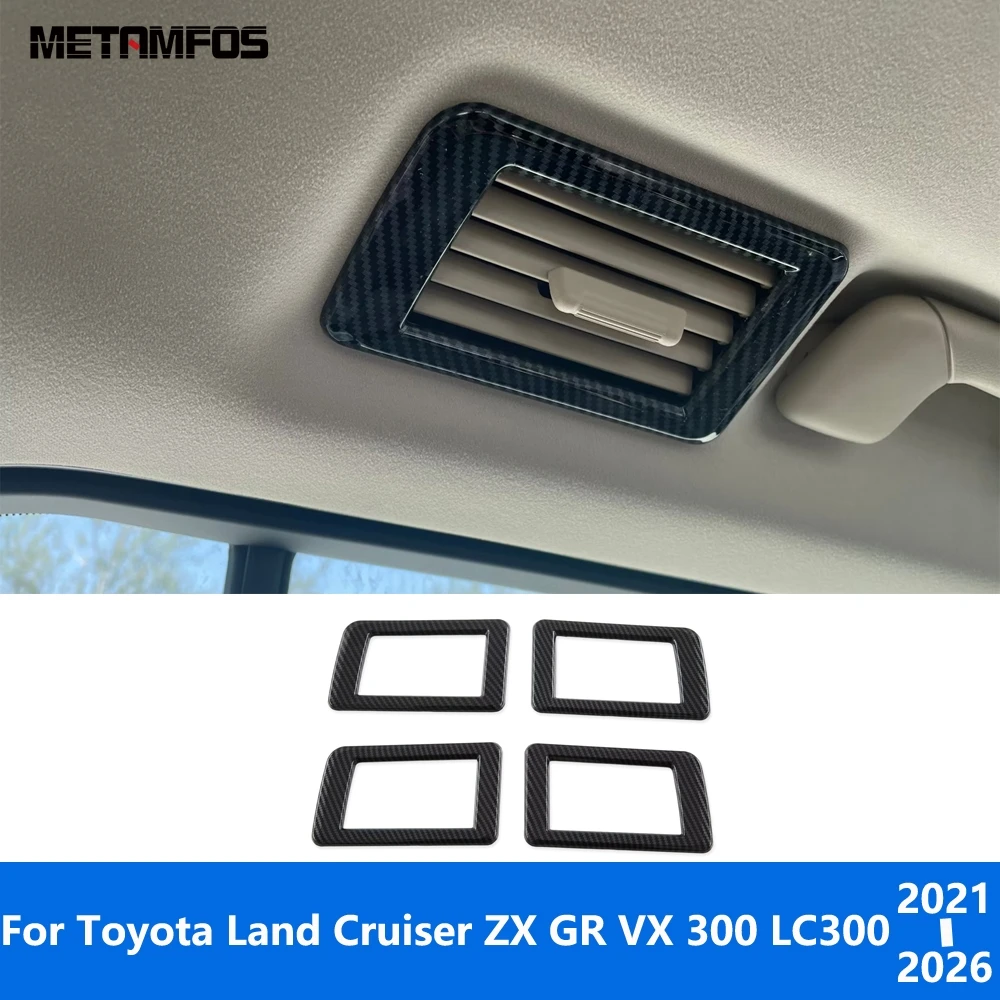 

For Toyota Land Cruiser ZX GR VX J300 2021-2025 2026 Carbon Fiber Rear Roof Air Condition Vent Outlet Trim Interior Accessories