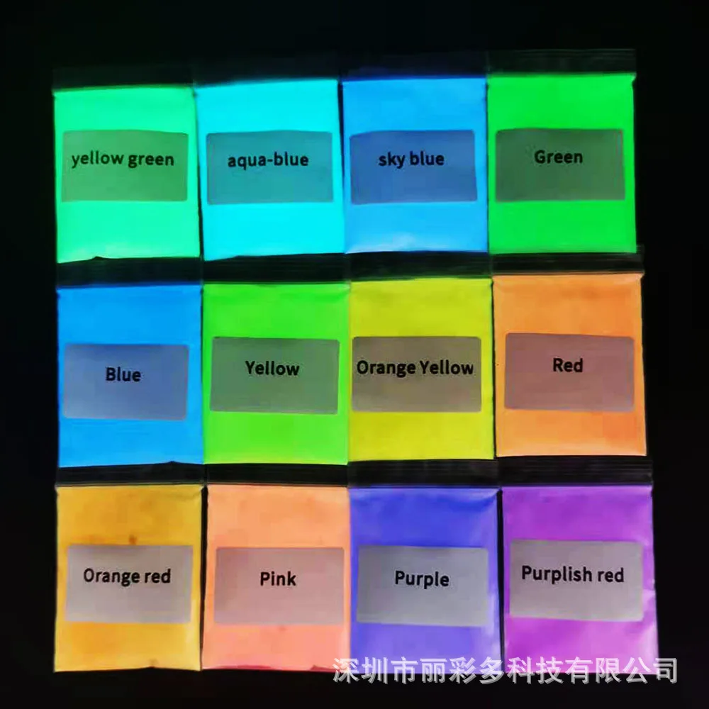 

10g Halloween Phosphor Powder Nail Glitter Pigments 12-Colors Rare Earths Dust Long-acting Phosphor Luminous Powder Glow In Dark