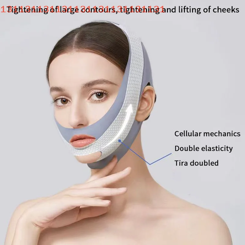 페이스 슬리밍 밴드, V라인 페이스 쉐이퍼 & 이중턱 감소기, 주름 방지 페이셜 리프팅 스트랩 (탄력 및 피부 관리용)