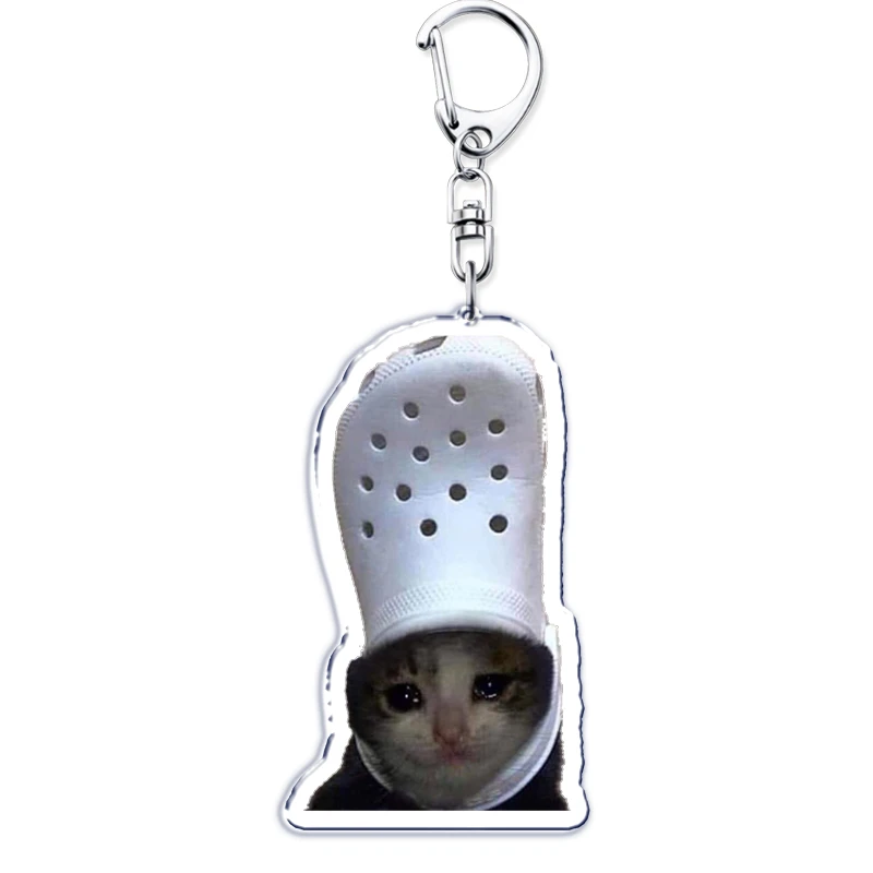 Super Cute Bread Popping Cat Meow Meme Key Chain Keychains Ring for Accessories Bag Pendant Keyring Jewelry Fans Love Gifts