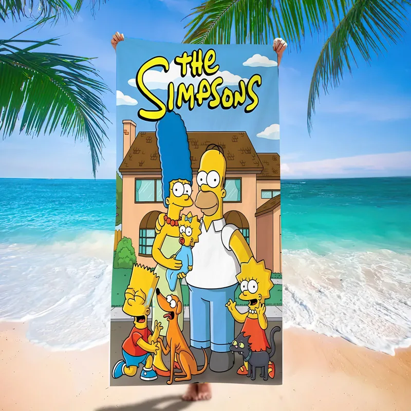 منشفة حمام سمبسنز الكرتون ستوكات ماصة التجفيف السريع المناشف لينة خفيفة الوزن الصالة الرياضية السباحة اليوغا منشفة الشاطئ الهدايا