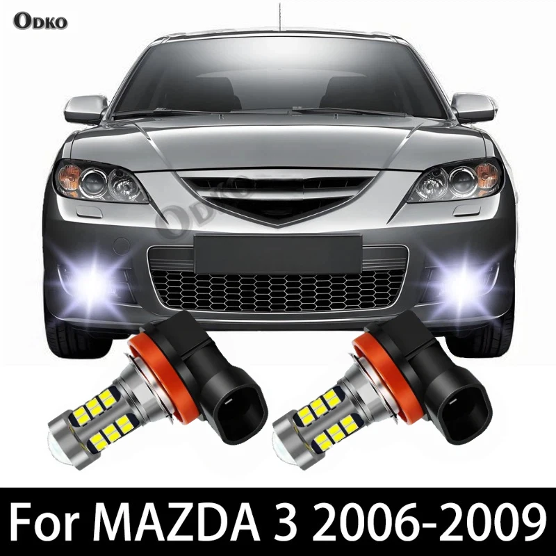 

2pcs Car led front fog bulbs Lamp light Accessories For MAZDA 3 2006 2007 2008 2009 Automobiles, Parts & Accessories