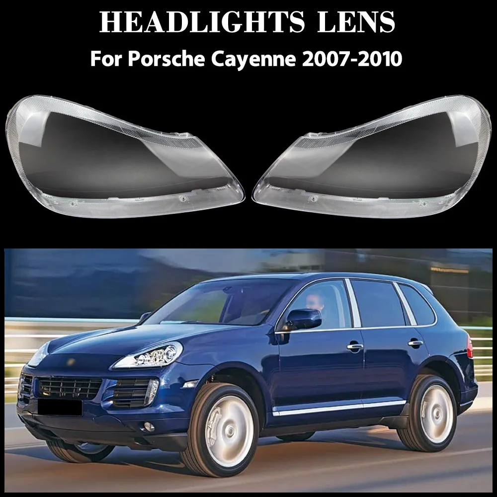 For Porsche Cayenne 2007-2010 Front Headlight Cover Transparent Lampshade Lamp Lens Headlamp Shell Plexiglass Auto Replacement
