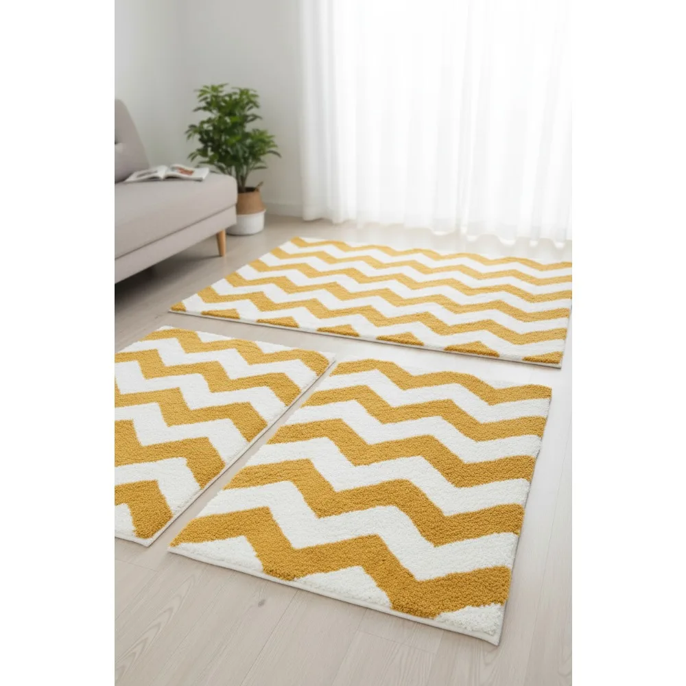 

Plush Cotton Bath Mat Set of 2, 1'9"x2'10", Spa Style for Modern Bathrooms, Soft & Absorbent