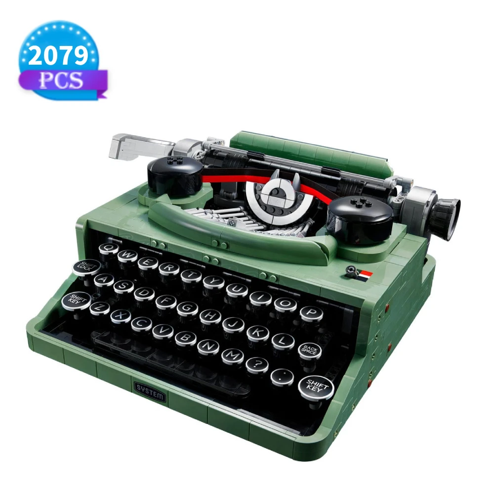 

2025 Ideas Typewriter 2079PCS Retro Building Blocks Keyboard Set Model MOC Set Toys Bricks For Kids Gifts City Home Decoration