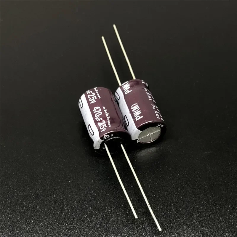 10pcs/100pcs 470uF/25V NICHICON PW Series 10x16mm Low Impedance 25V470uF Aluminum Electrolytic Capacitor