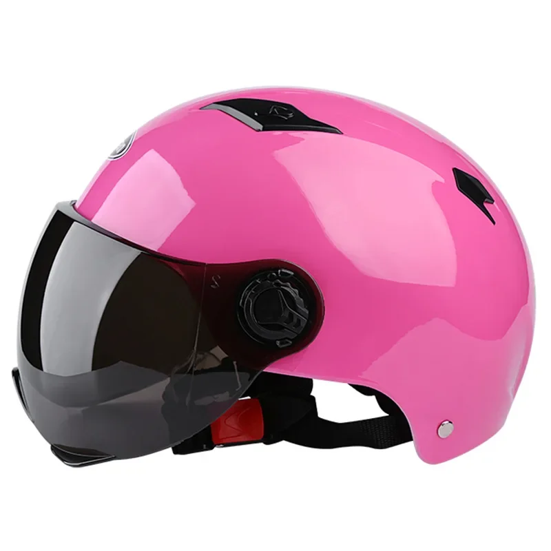 Adult Electric Motorcycle Helmet Half Helmet Scooter Motor Crash Helmet Motorcycle Bicycle Sunshade Sun Protection Summer