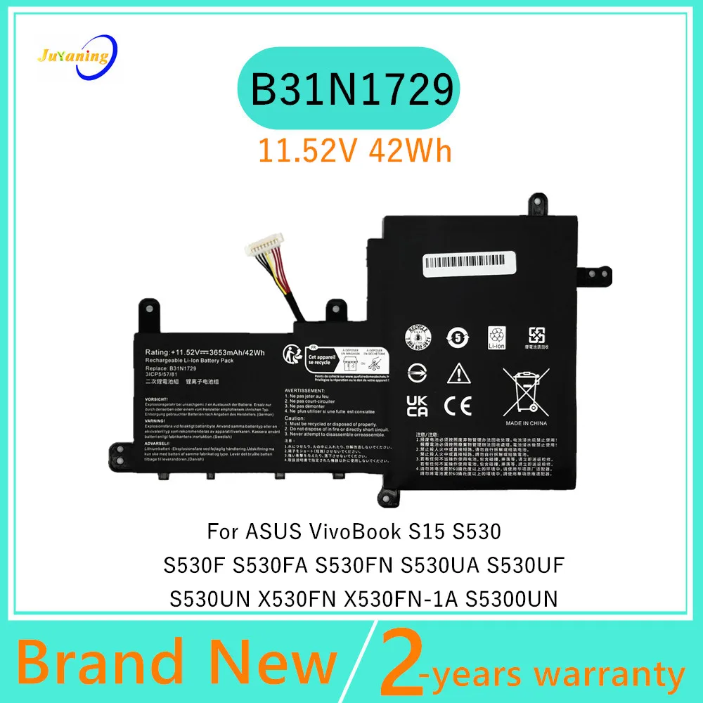 

Laptop battery For Asus VivoBook S15 S530 S530F S530FA S530FN S530UA S530UF S530UN X530FN S5300F S5300U S5300UN B31N1729