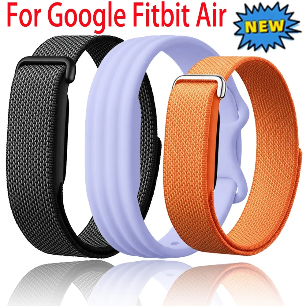 Image of Offizielles Sportarmband aus Nylon und weichem Silikon für Google Fitbit Air. Bequemes Armband für Google Fitbit Air. Gürtelzubehör