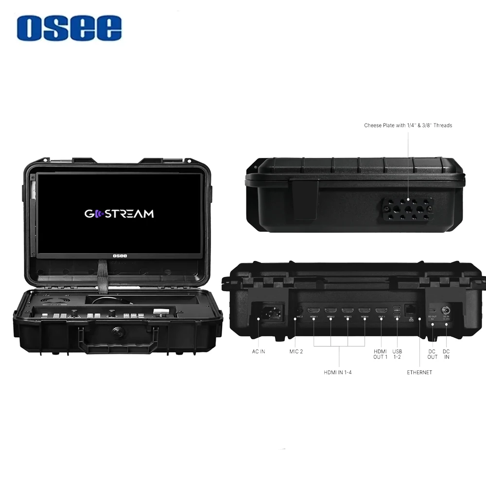 Osee GoStream Deck Pro Live Streaming Multi Camera Video Mixer Switcher Recorder Player Kit With 14 Inch Monitor NDI Upgradable