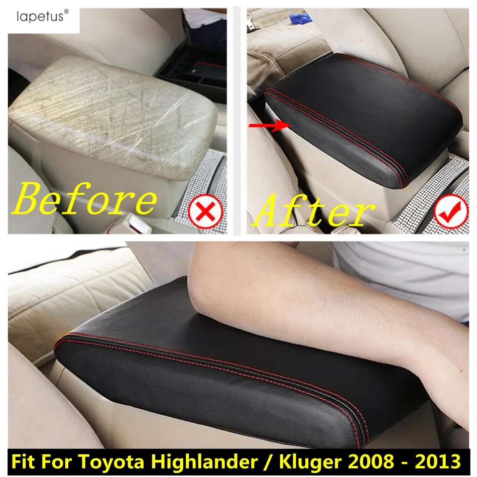 

Central Control Armrest Box Mat Pad Holster Protection PU Leather Cover Accessories For Toyota Highlander / Kluger 2008 - 2013