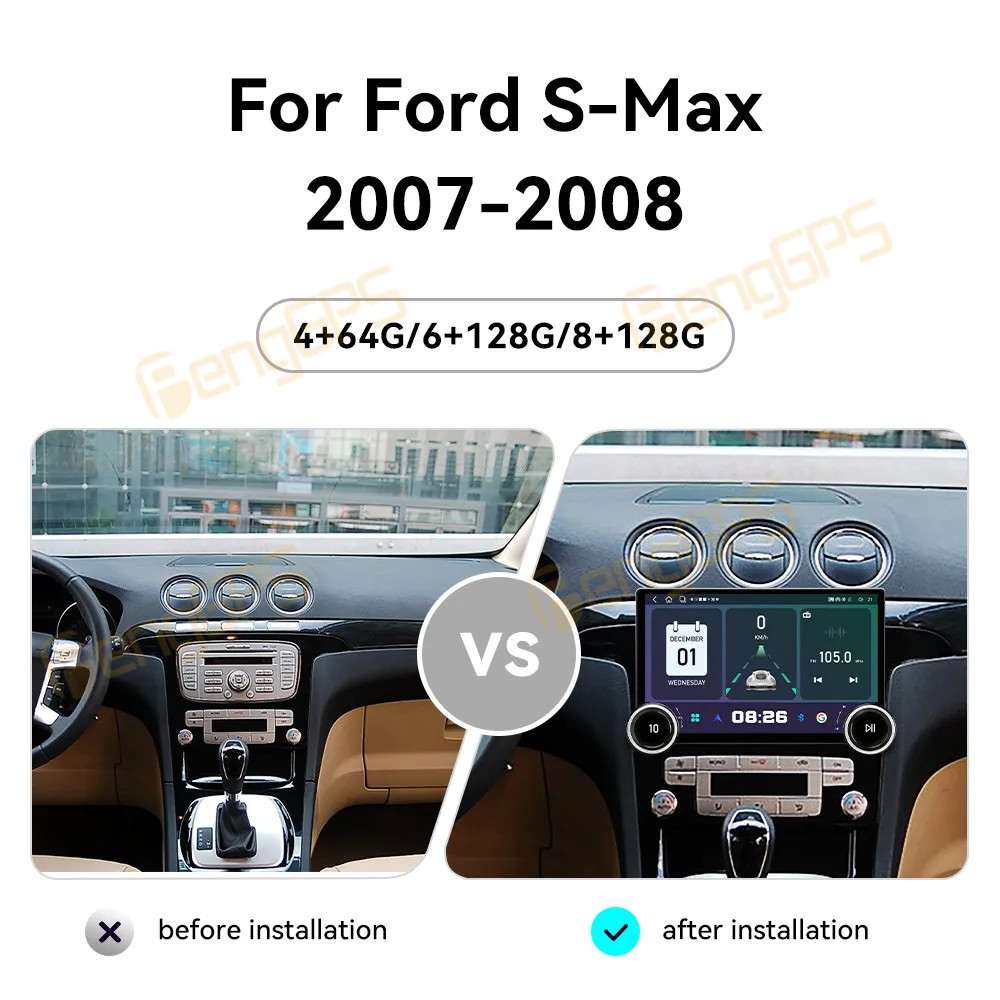 11.5 Inch Screen Car Radio For Ford S-Max 2007-2008 Android Auto GPS Navigation Multimedia Video Stereo Receiver Head Unit