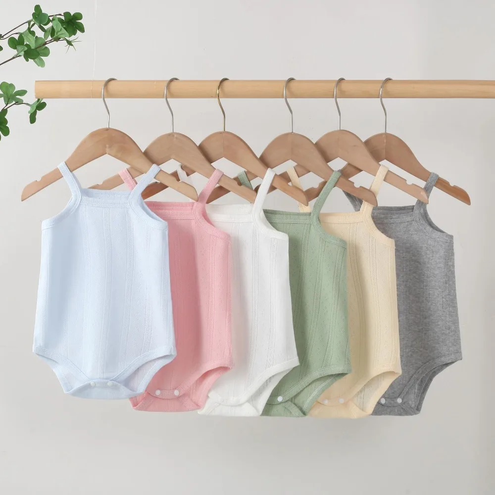 Baby Girls Clothes Solid Sleeveless Baby Boy Bodysuits Bebe Newborn Jumpsuit 0-24 Months