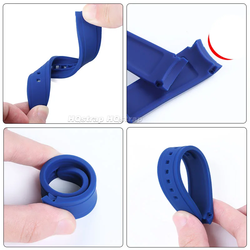 ゴム製時計バンド,湾曲したアークエンド,シリコンストラップ,防水,ソフト,ユニバーサル,オメガ用,ロレックス,スポーツ,20mm, 22mm