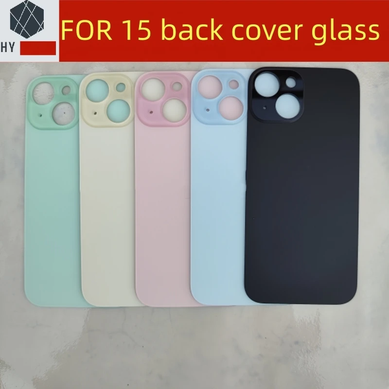 back cover glass For Iphone 15 Plus 15 Big Hole Back Battery Cover Rear Panel Housing Case Repair Parts