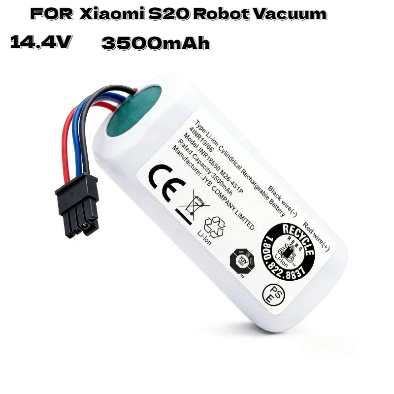 Aleaivy High Performance 14.4V 6800mAh Li-ion Battery–Replacement for Xiaomi S20 Robot Vacuum Cleaner Long Lasting Power Durable