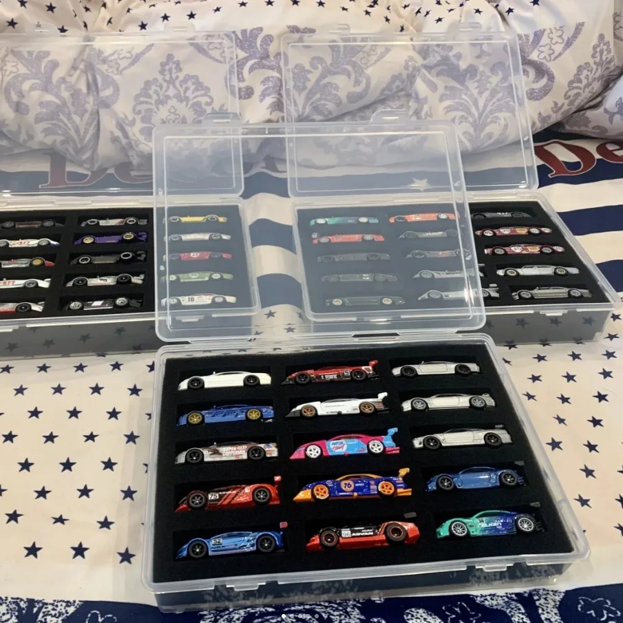 

Clear Display Case with Protective Cotton Plate,15 Positions Storage Box for Hot Wheels, Protection Box for 1/64 Car Model