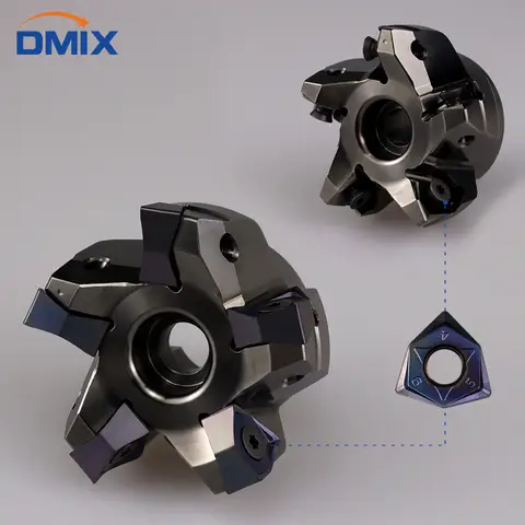 DMIX MFWN 양면 육각 헤비 커팅 페이스 밀링 커터 헤드, WNMU 0806 인서트 밀링 커터 디스크, 90 도 MFWN90