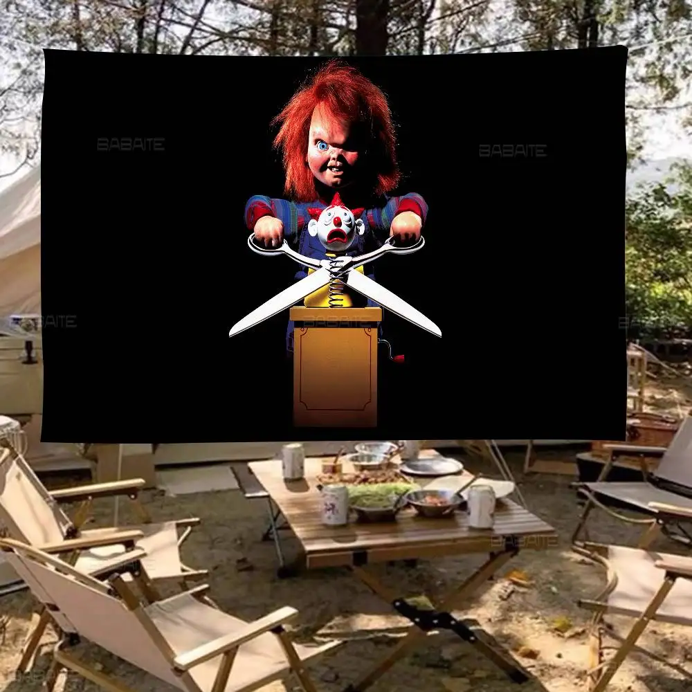 Horror Doll Chucky Cartoon Flag Art Science Fiction Room Home Decor Wall Hanging Home Decor Banner