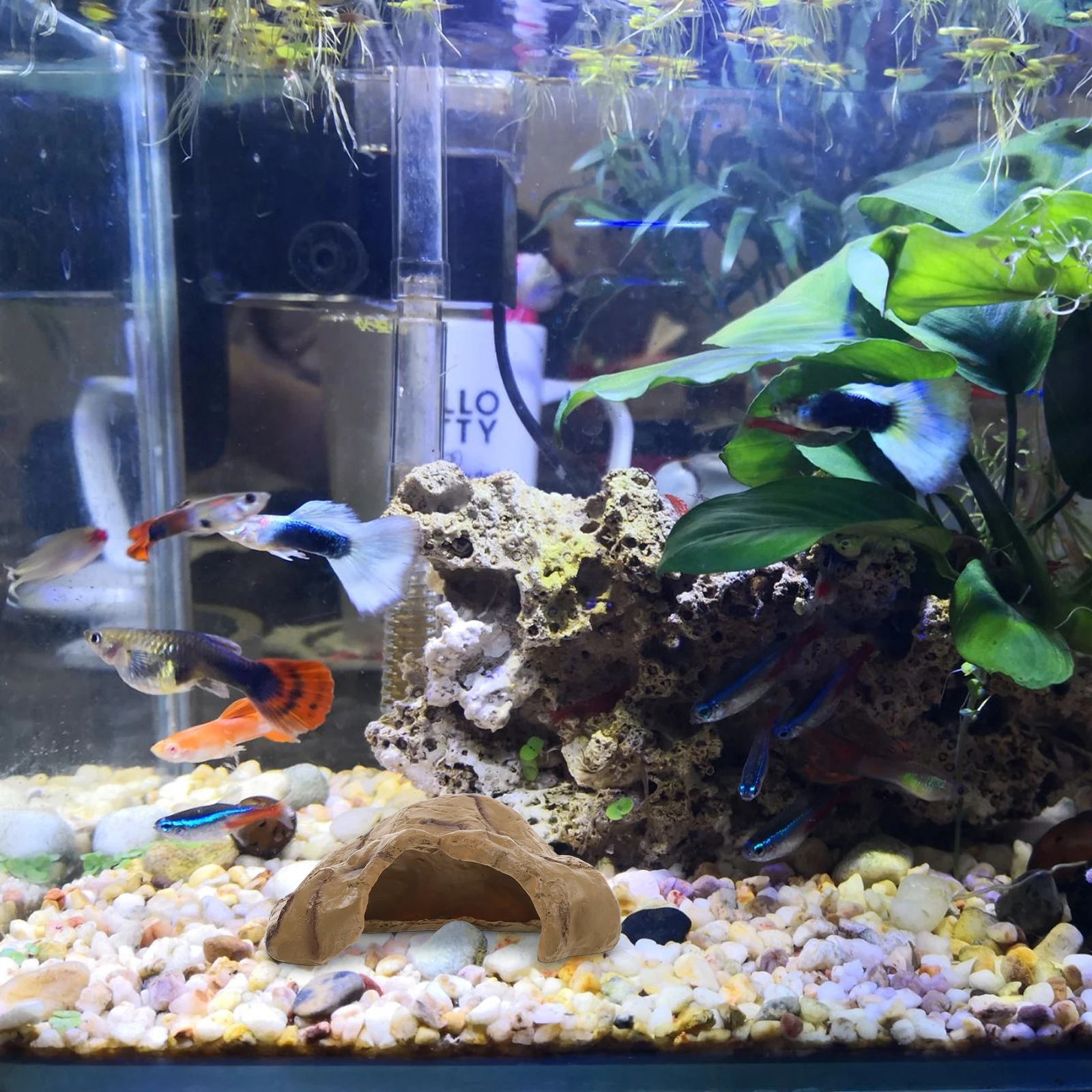 

Resin Fish Shrimp Hideout House Aquarium Cave Decorations Landscaping Ornaments Shelter Tank Supplies Practical Wear Resistance