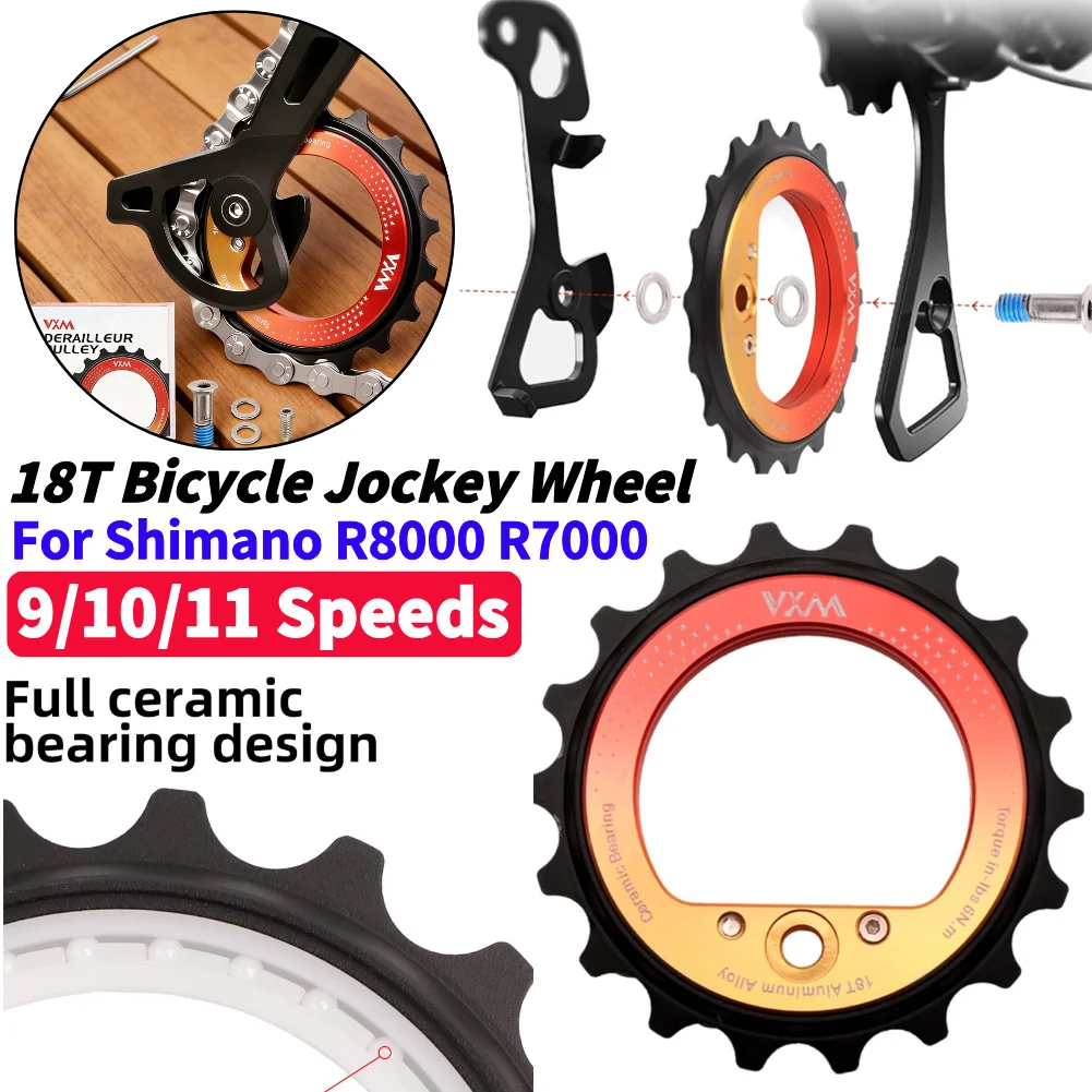 

18-спицевое полое колесо-ролик для заднего переключателя скоростей 9/10/11 на 18 скоростей с полностью керамическими подшипниками для Shimano R8000 R7000, запчасти для горных и шоссейных велосипедов