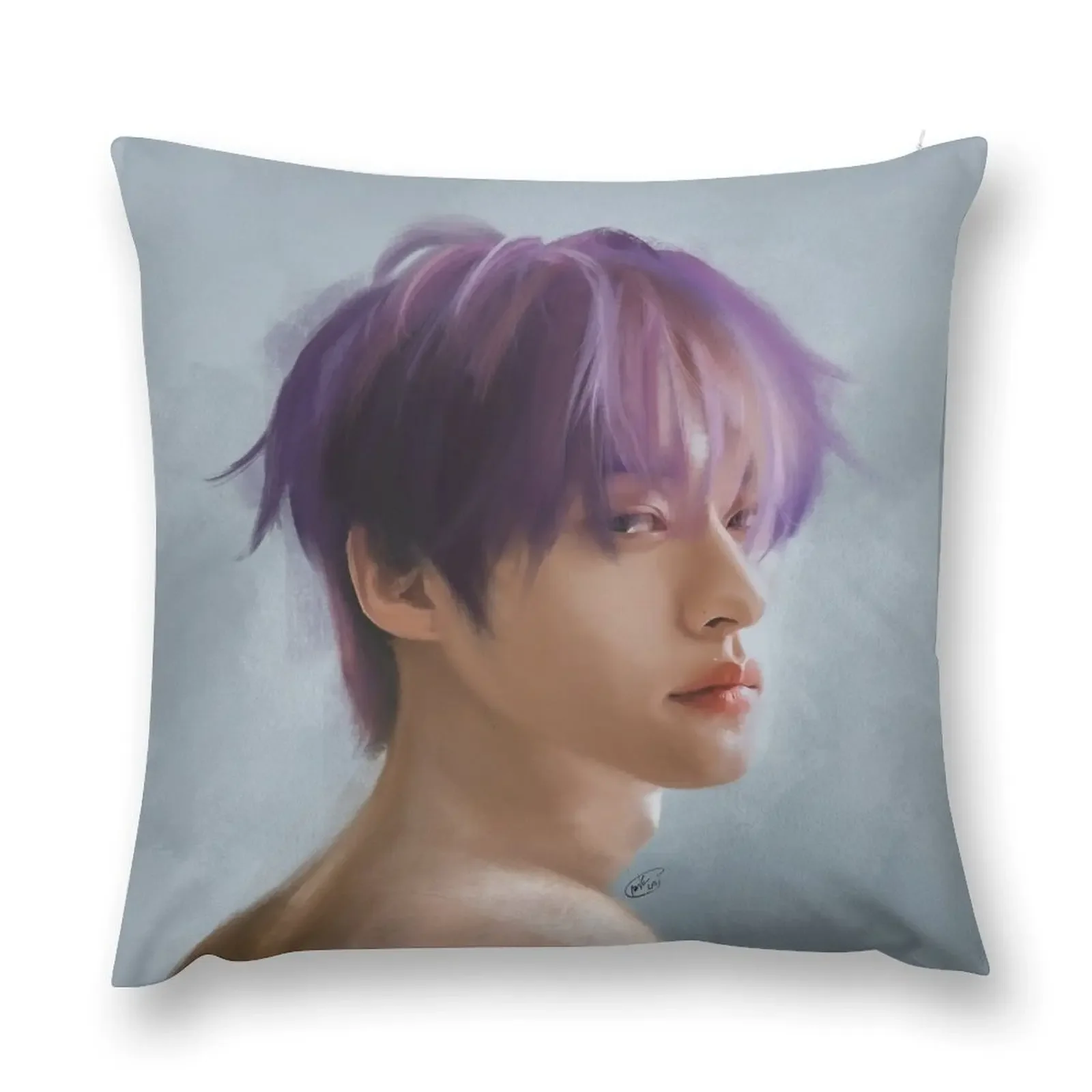 

Lee Know purple hair Throw Pillow Sofa Cover Sofa Cushions Cover Luxury Cushion Cover pillow