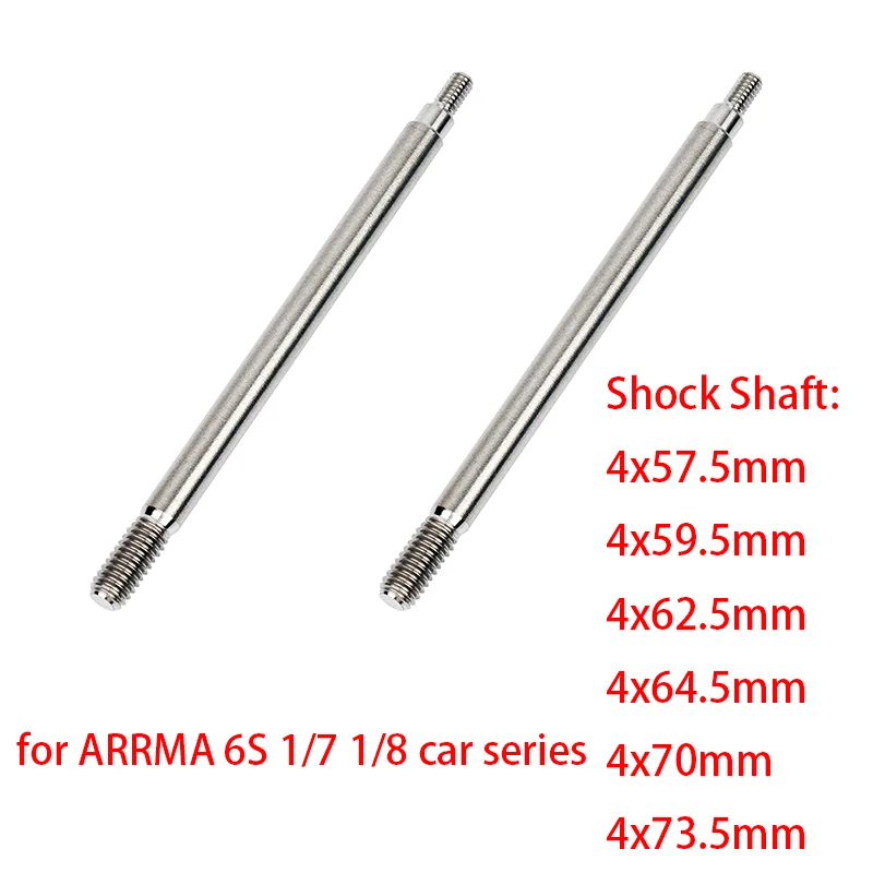 2 Stück Titanlegierung Stoßdämpferwelle 57,5–73,5 mm für 1/7 1/8 ARRMA 6S Auto MOJAVE TYPHON KRATON NOTORIOUS OUTCAST FIRETEAM INFRACTION