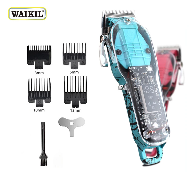 WAIKIL Professional Men's Electric Hair clipper New hair Beard Trimmer USB Charging Digital Display Barber Cordless Trimmer