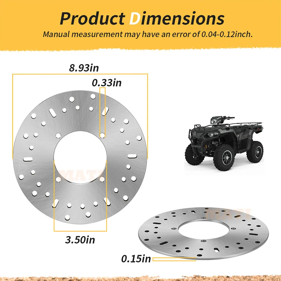 Front Brake Disc Rotor for Polaris Sportsman Ranger Magnum ACE ATP Trail Blazer Boss 325 330 400 425 500 570 700 800 5244314