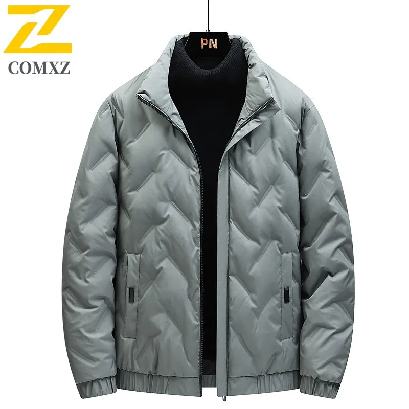 

COMXZ ветрозащитный пуховик толстый теплый высококачественный повседневный зимний пуховик дорожная минималистичная зимняя куртка мужская одежда