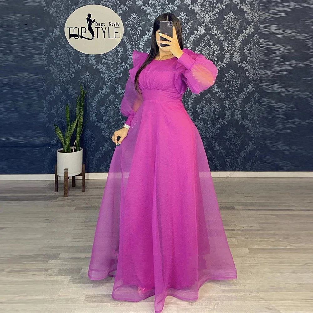 

Evening Dresses Dubai Arabic Women Jewel Neck Long Sleeves Formal Prom Gowns Occasion Mother Bride High quality Exquisite Sexy